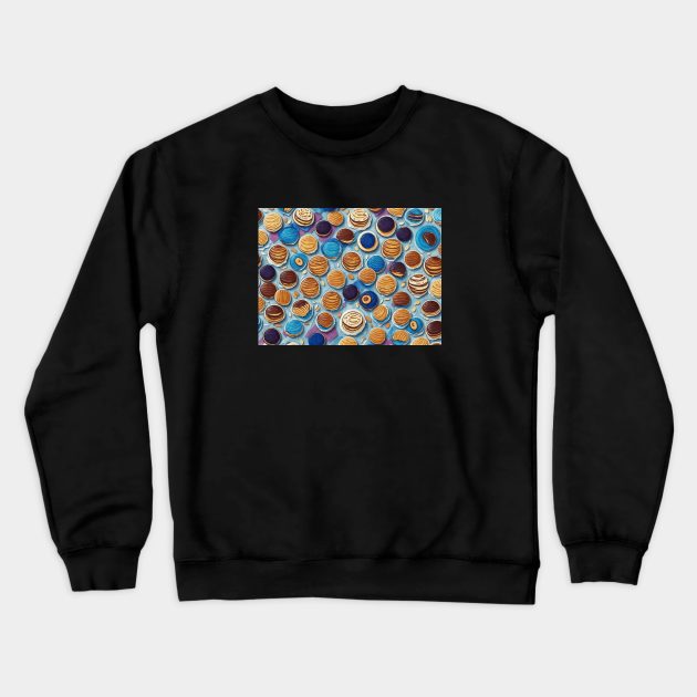 Dorayaki Pattern Katakana Kanji Vintage Japanese Yummy Since Crewneck Sweatshirt by Flowering Away